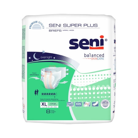 TZMO USA Inc Unisex Adult Incontinence Brief Seni® Super Plus X-Large Disposable Heavy Absorbency - Pack of 8 - S-XL08-BP1-PK