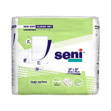 TZMO USA Inc Disposable Underpad Seni® Soft Classic Dry 23 X 35 Inch Cellulose Pulp / Super Absorbent Polymer Light Absorbency - Pack of 30 - S-0330-UC1-PK