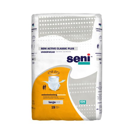 TZMO USA Inc Unisex Adult Absorbent Underwear Seni® Active Classic Plus Pull On with Tear Away Seams Large Disposable Moderate Absorbency - Case of 72 - S-LA18-AC2-CS