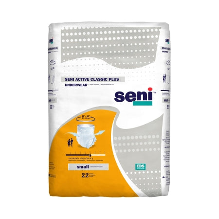 TZMO USA Inc Unisex Adult Absorbent Underwear Seni® Active Classic Plus Pull On with Tear Away Seams Small Disposable Moderate Absorbency - Pack of 22 - S-SM22-AC2-PK