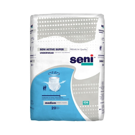TZMO USA Inc Unisex Adult Absorbent Underwear Seni® Active Super Pull On with Tear Away Seams Medium Disposable Moderate Absorbency - Pack of 20 - S-ME20-AS1-PK