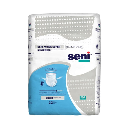 TZMO USA Inc Unisex Adult Absorbent Underwear Seni® Active Super Pull On with Tear Away Seams Small Disposable Moderate Absorbency - Pack of 22 - S-SM22-AS1-PK