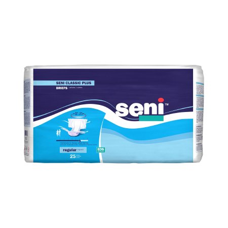TZMO USA Inc Unisex Adult Incontinence Brief Seni® Classic Plus Regular Disposable Moderate Absorbency - Case of 100 - S-RE25-BC2-CS