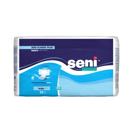 TZMO USA Inc Unisex Adult Incontinence Brief Seni® Classic Plus Large Disposable Moderate Absorbency - Case of 100 - S-LA25-BC2-CS