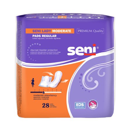 TZMO USA Inc Bladder Control Pad Seni® Lady Moderate 10 Inch Length Light Absorbency Superabsorbant Core One Size Fits Most - Pack of 28 - S-3P28-PL1-PK