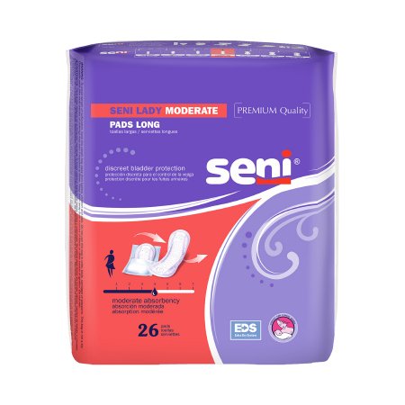 TZMO USA Inc Bladder Control Pad Seni® Lady Moderate 11 Inch Length Light Absorbency Superabsorbant Core One Size Fits Most - Case of 520 - S-4P26-PL1-CS