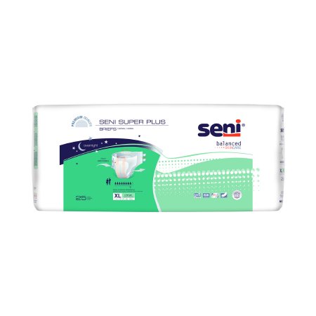 TZMO USA Inc Unisex Adult Incontinence Brief Seni® Super Plus X-Large Disposable Heavy Absorbency - Case of 75 - S-XL25-BP1-CS