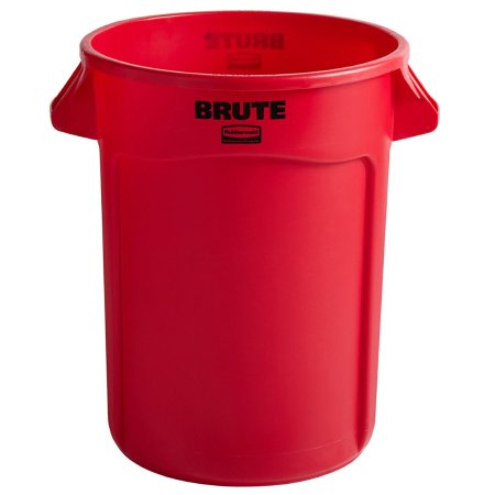 RJ Schinner Co Trash Can Rubbermaid® Brute® 32 gal. Round Red Resin Open Top - Each - FG263200RED-EA-EA