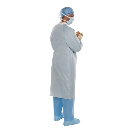 O&M Halyard Inc Surgical Gown Aero Chrome Large / X-Long Blue NonSterile AAMI Level 4 Disposable - Case of 36 - 44667NS-CS