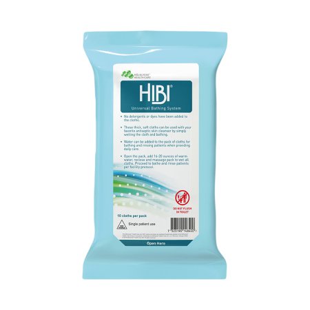 Molnlycke Rinse-Free Bath Wipe Hibi® Soft Pack Unscented 10 Count - Case of 480 - 59910-CS
