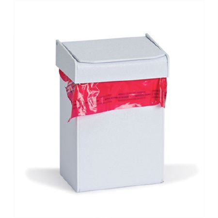 Market Lab Inc Medical Waste Receptacle 1.4 Quart Square White ABS Plastic Push Open - Each - 16505-EA