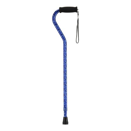 Nova Ortho-Med Offset Cane Nova Aluminum 30 to 39 Inch Height Blue Wave Print - Case of 12 - 1070PL-CS