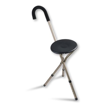 Nova Ortho-Med Seat Cane Nova Aluminum 35 to 39 Inch Height Black / Silver - Case of 6 - 3091-CS