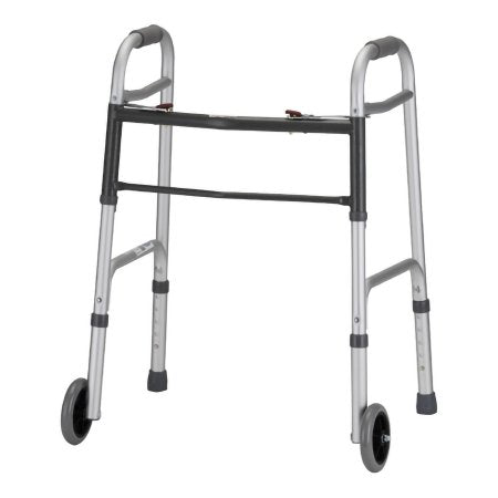 Nova Ortho-Med Dual Release Folding Walker Adjustable Height Nova Aluminum Frame 300 lbs. Weight Capacity 29 to 33 Inch Height - Case of 2 - 4090YW5-CS