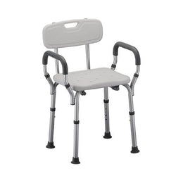 Nova Ortho-Med Shower Chair Nova Padded Fixed Arms Aluminum Frame Removable Backrest 16 Inch Seat Width 275 lbs. Weight Capacity - Case of 2 - 9026-CS