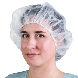 Cypress Bouffant Cap Cypress White Elastic Closure - Case of 1000 - XF1001-CS