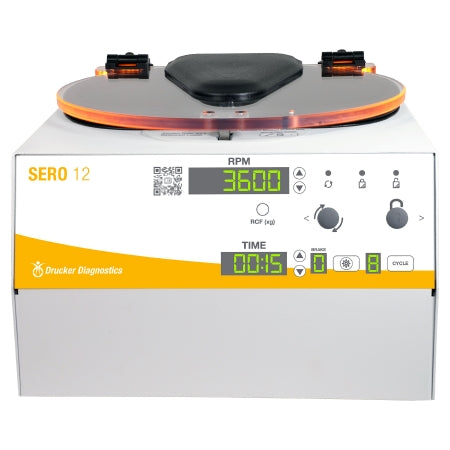 Drucker Blood Bank Centrifuge SERO 12 6 Place / 12 Place Swing-out Rotor 3,550 RPM Max Speed, 1,040xG Max RCF - Each - 00-483-009-000-EA