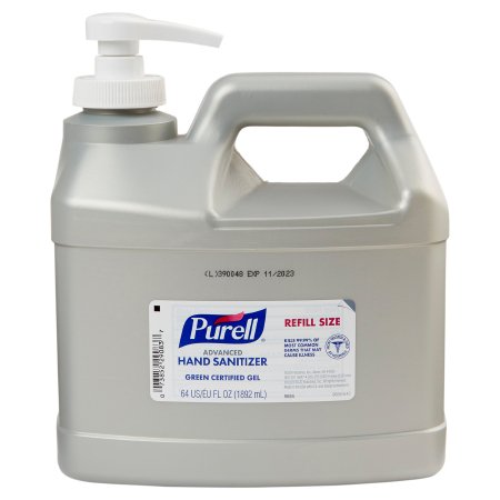 GOJO Hand Sanitizer Purell® Advanced Green Certified 64 oz. Ethyl Alcohol Gel Dispenser Refill Bottle - Case of 4 - 9684-04-CS