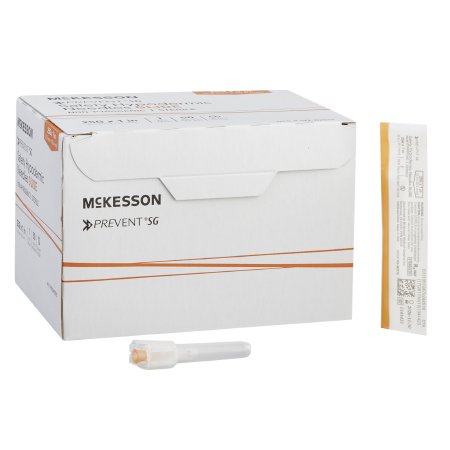 McKesson Safety Hypodermic Needle McKesson Prevent SG 1 Inch Length 25 Gauge Regular Wall Sliding Safety Needle - Box of 50 - 306616-BX