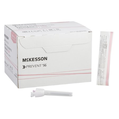 McKesson Safety Hypodermic Needle McKesson Prevent SG 1-1/2 Inch Length 18 Gauge Regular Wall Sliding Safety Needle - Box of 50 - 306618-BX