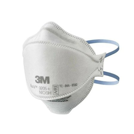 3M Particulate Respirator Mask 3M™ Aura™ Industrial N95 Flat Fold Elastic Strap One Size Fits Most White NonSterile Adult - Case of 240 - 9205+-CS