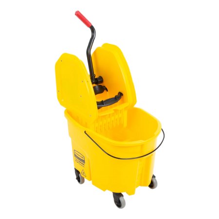 RJ Schinner Co Mop Bucket with Wringer WaveBrake® 35 Quart Yellow - Each - FG757788YEL-EA