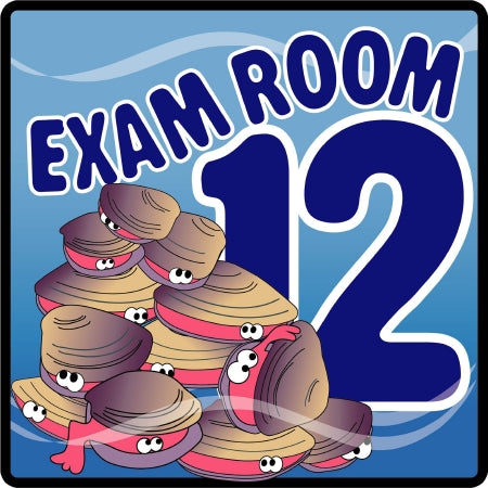 Clinton Industries Door Sign Room Sign Ocean Series Exam Room 12 - Each - EX12-O-EA