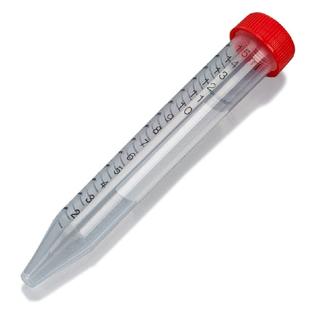 McKesson McKesson Centrifuge Tube Conical Bottom Plain 15 mL Red Screw Cap Polypropylene Tube - Case of 500 - 177-6295PL-CS