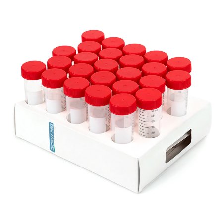 McKesson McKesson Centrifuge Tube Conical Bottom Plain 50 mL Red Screw Cap Polypropylene Tube - Case of 500 - 177-6298PL-CS