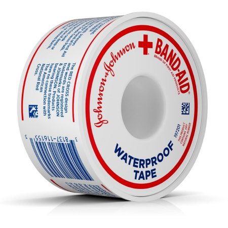 J & J Sales Waterproof Medical Tape Band-Aid® Water Block™ White 1 Inch X 10 Yard Adhesive NonSterile - Each - 38137117121-EA