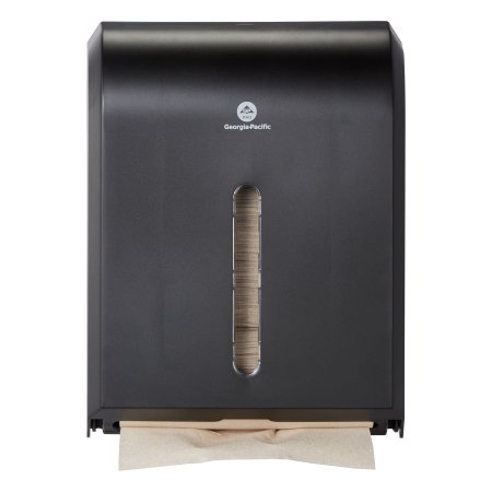 Georgia Pacific Paper Towel Dispenser GP® Pro Black Plastic Manual 400 C-Fold / 600 Multifold / 1 Package of BigFold® Paper Towels Wall Mount - Each - 56650A-EA