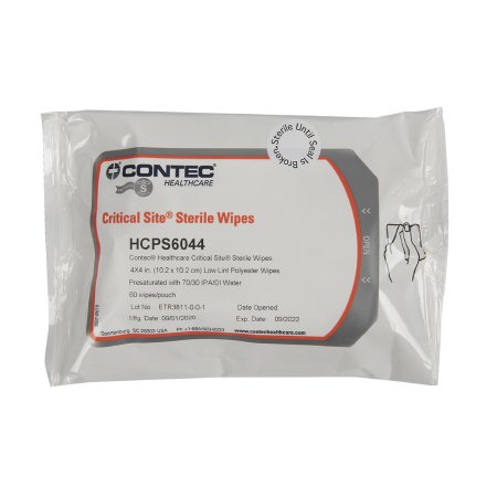 Contec Inc Contec® Critical Site® Surface Disinfectant Cleaner Premoistened Alcohol Based Manual Pull Wipe 60 Count Soft Pack Sterile - Case of 24 - HCPS6044-CS
