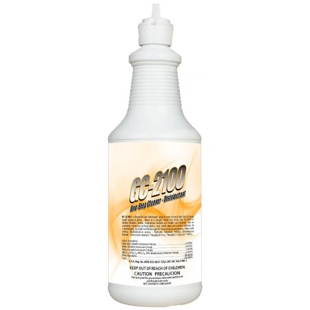 Dynamic Diagnostics GC-2100 Surface Disinfectant Cleaner Germicidal Manual Pour Liquid 1 Quart Bottle Lemon Scent NonSterile - Case of 12 - 2100-QT-CS