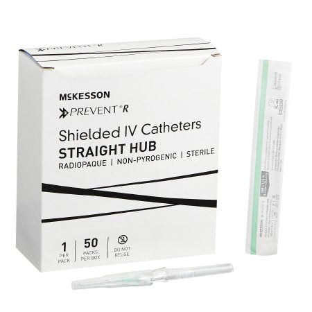 McKesson Peripheral IV Catheter McKesson Prevent® R 18 Gauge 1.16 Inch Button Retracting Safety Needle - Box of 50 - 380244-BX