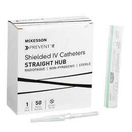 McKesson Peripheral IV Catheter McKesson Prevent® R 18 Gauge 1.16 Inch Button Retracting Safety Needle - Case of 200 - 380244-CS