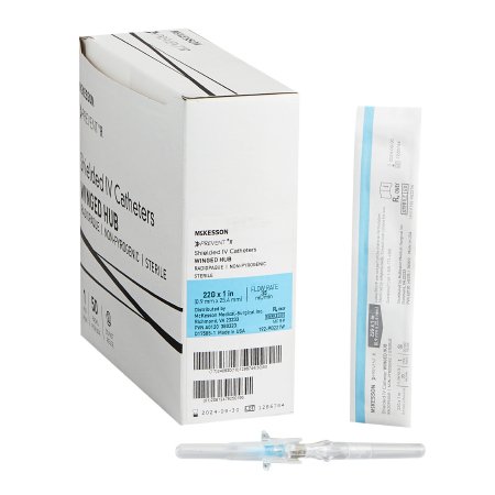 McKesson Peripheral IV Catheter McKesson Prevent® R 22 Gauge 1 Inch Button Retracting Safety Needle - Case of 200 - 380323-CS