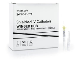 McKesson Peripheral IV Catheter McKesson Prevent® R 24 Gauge 0.75 Inch Button Retracting Safety Needle - Case of 200 - 380312-CS