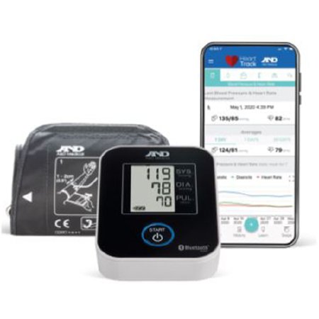A&D Engineering Home Automatic Digital Blood Pressure Monitor A&D Medical Wide Range Nylon 22 - 42 cm Desk Model - Each - UA-651BLE-EA