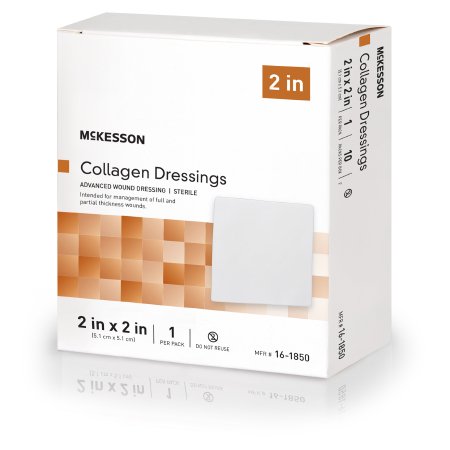 McKesson Collagen Dressing McKesson 2 X 2 Inch Square 10 Count - Case of 100 - 16-1850-CS