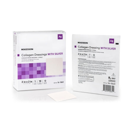 McKesson Silver Collagen Dressing McKesson 2 X 2 Inch Square Sterile - Each - 16-1860-EA