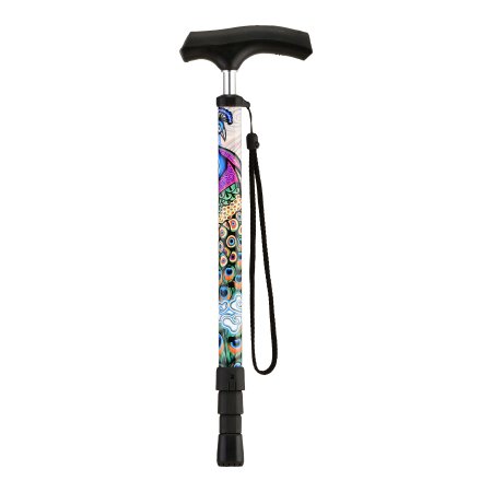 Nova Ortho-Med Telescopic Cane ClickCane Aluminum 29-1/4 to 35-3/4 Inch Height Proud Peacock Print - Case of 24 - 3070PK-CS