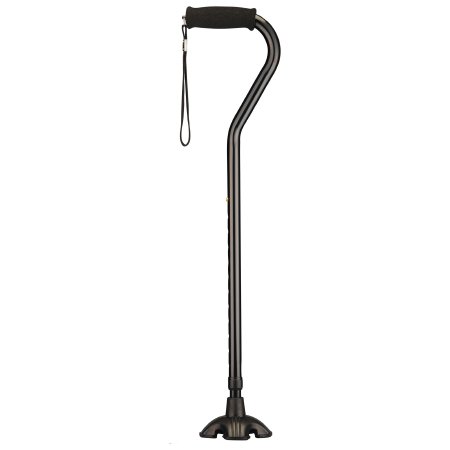 Nova Ortho-Med Offset Cane SugarCane Aluminum 28-1/2 to 39-1/2 Inch Height Black - Case of 12 - S1070BK-CS