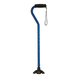 Nova Ortho-Med Offset Cane SugarCane Aluminum 28-1/2 to 39-1/2 Inch Height Blue Wave Print - Case of 12 - S1070PL-CS