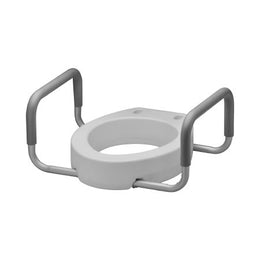 Nova Ortho-Med Raised Toilet Seat with Arms Nova 9-3/4 Inch Height White 300 lbs. Weight Capacity - Case of 2 - 8344-R-CS