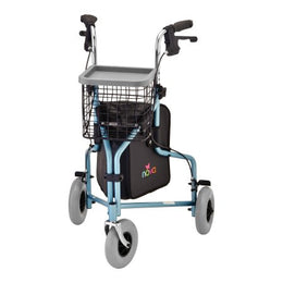 Nova Ortho-Med 3 Wheel Rollator Traveler® Diamond Sky Blue Adjustable Height / Folding Aluminum Frame - Each - 4900DB-EA