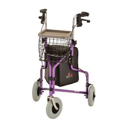 Nova Ortho-Med 3 Wheel Rollator Traveler® Purple Adjustable Height / Folding Aluminum Frame - Each - 4900PL-EA
