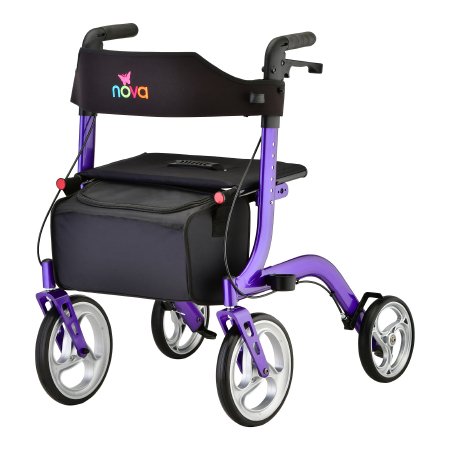 Nova Ortho-Med 4 Wheel Rollator EXPRESS Purple Adjustable Height / Folding Aluminum Frame - Each - 4328PL-EA