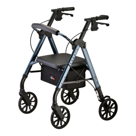 Nova Ortho-Med 4 Wheel Rollator NEW STAR Blue Adjustable Height / Folding Aluminum Frame - Each - 4288BL-EA