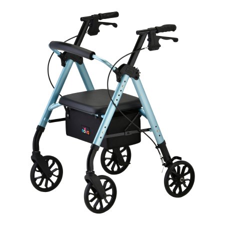 Nova Ortho-Med 4 Wheel Rollator NEW STAR Diamond Blue Adjustable Height / Folding Aluminum Frame - Each - 4288DB-EA