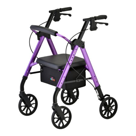 Nova Ortho-Med 4 Wheel Rollator NEW STAR Purple Adjustable Height / Folding Aluminum Frame - Each - 4288PL-EA